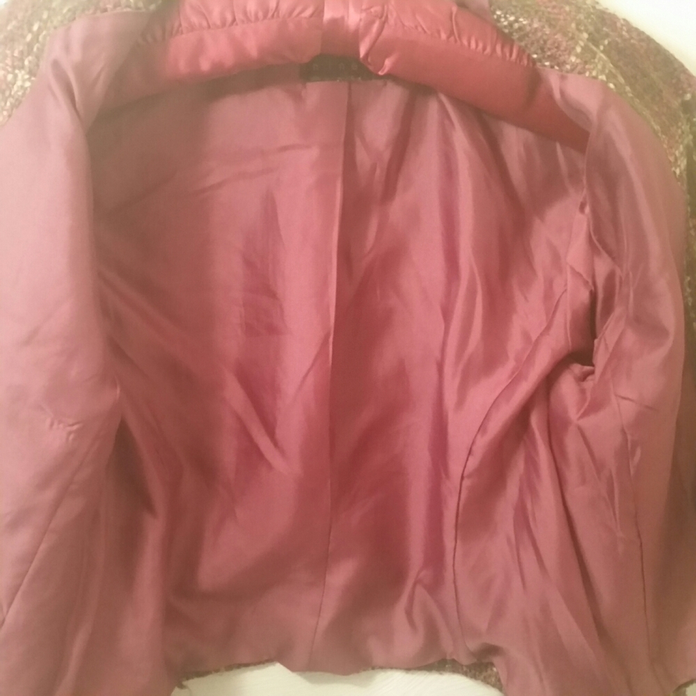 Ninety tweed tie waist lined blazer/jacket, Med - Picture 6 of 7